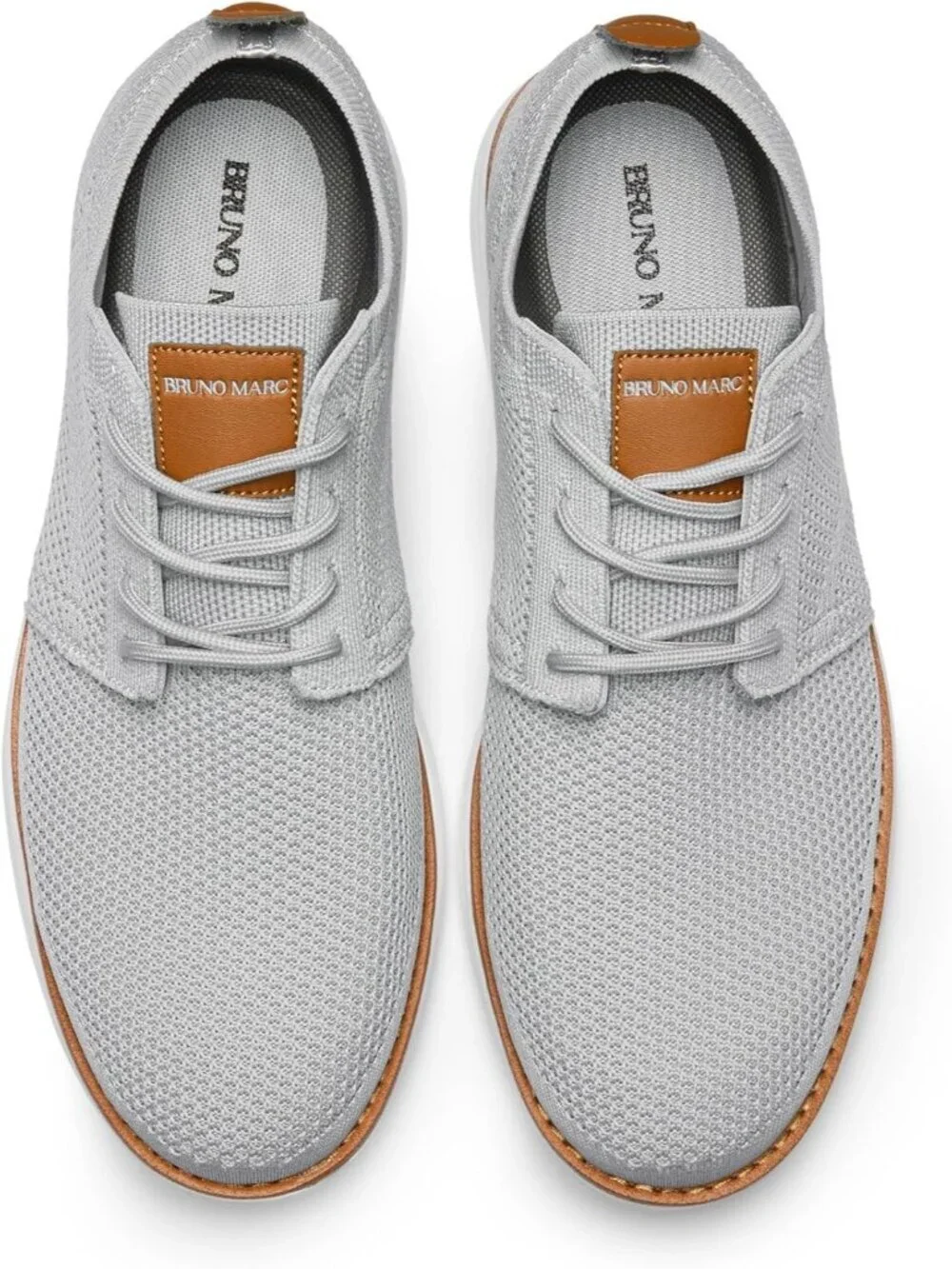 Bruno Marc Men's Grey Ethylene Vinyl Acetate Lace up Lightweight Sneakers